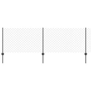 vidaXL Chain Link Fence with Post 10 x 0.8 m (W x H) PVC-Coated Steel