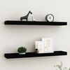 vidaXL Loggia Wall Shelves 2 pcs Black 80x15x4 cm MDF