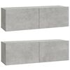 vidaXL 3 Piece TV Cabinet Set Concrete Grey Engineered Wood