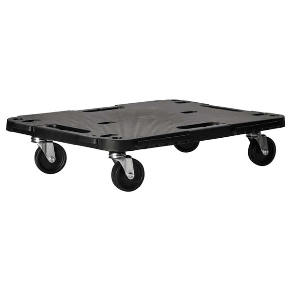 vidaXL Transport Trolleys 3 pcs Black 58x38x12 cm Polypropylene