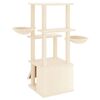 vidaXL Cat Tree with Sisal Scratching Posts Cream 133 cm