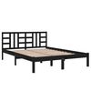 vidaXL Bed Frame without Mattress Black 140x190 cm Solid Wood