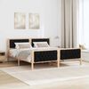 vidaXL Bed Frame with Headboard Black 180 x 200 cm Solid Pine Wood