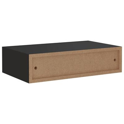 vidaXL Wall-mounted Drawer Shelf Black 40x23.5x10cm MDF