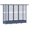 vidaXL Raised Bed with Trellis and Roof Grey 202.5 x 40 x 121 cm PP
