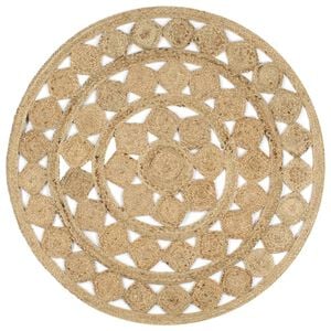 vidaXL Area Rug | Natural | Braided Jute | 120 cm diameter | Attractive Design
