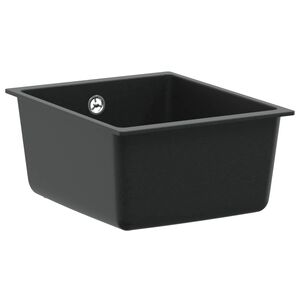 vidaXL Kitchen Sink Single Basin Granite 37 x 46 x 20 cm Graphite