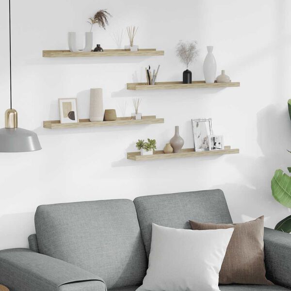 vidaXL Wall Shelves 4 pcs Sonoma Oak 60x9x3 cm