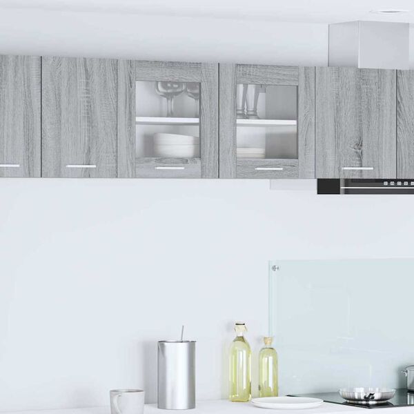 vidaXL Hanging Cabinet with Door Grey Sonoma and White 80 x 31 x 40 cm