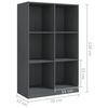 vidaXL Book Cabinet Grey 70x33x110 cm Solid Pinewood