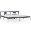 vidaXL Bed Frame without Mattress Grey Solid Wood 200x200 cm