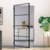 vidaXL Interior Door Black 102x201,5 cm Tempered Glass&Aluminium Slim