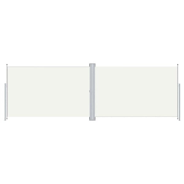 vidaXL Retractable Side Awning Cream 600 x 200 cm Metal
