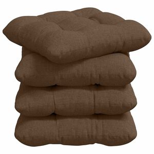 vidaXL Seat Cushions 4 pcs Brown 40 x 40 x 12 cm Fabric