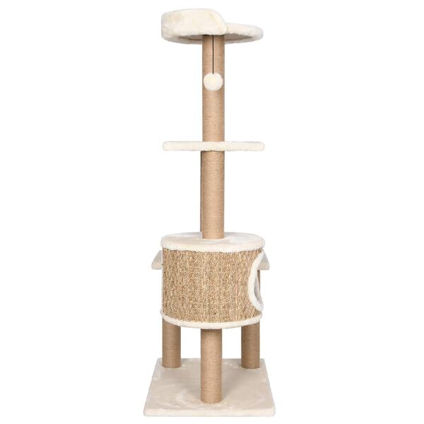 vidaXL Cat Tree with Scratching Post 123cm Seagrass