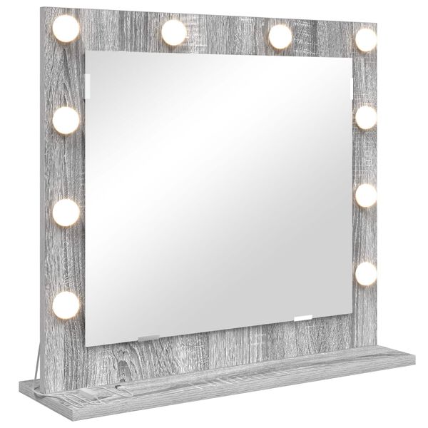 vidaXL Vanity Mirror Rectangular Grey Sonoma 60 x 55 x 18 cm