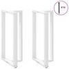 vidaXL Bar Table Legs T-Shaped&nbsp;2 pcs White 60x35x(110-111) cm Steel