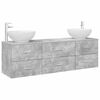 vidaXL Bathroom Furniture Set 3 pcs Concrete Grey 161 x 44.5 x 80 cm