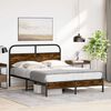 vidaXL Bed Frame Without Mattress 140x190 cm Smoked Oak Engineered Wood