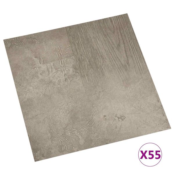 vidaXL Flooring Planks 55 pcs Grey 5.11 m&sup2; PVC