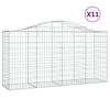 vidaXL Arched Gabion Baskets 11 pcs 200x50x100/120 cm Galvanised Iron