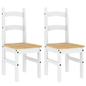 vidaXL Dining Chairs 2 pcs White 40x46x99 cm Solid Wood Pine