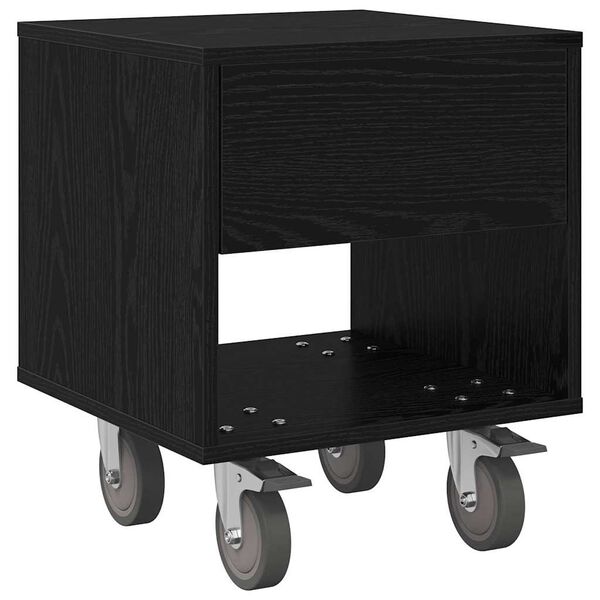 vidaXL Bedside Table Black Oak 40.5 x 40 x 48 cm Engineered Wood