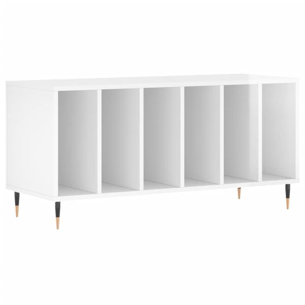 vidaXL Record Cabinet High Gloss White 100x38x48 cm Engineered Wood