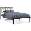 vidaXL Metal Bed Frame without Mattress with Headboard Black 100x190cm