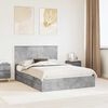 vidaXL Storage Bed Concrete Grey 150 x 200 cm Engineered Wood
