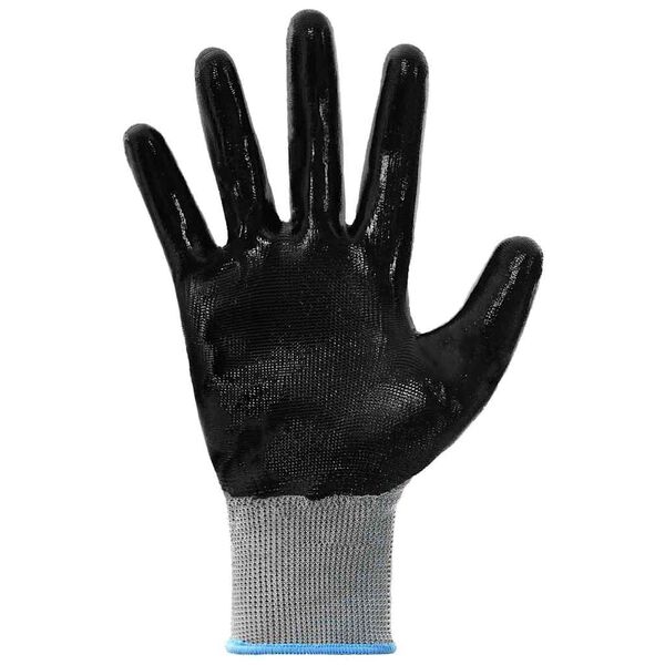 vidaXL Work Gloves 12 pcs Grey and Black 9 / L Polyester