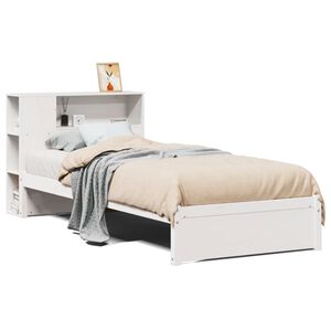 vidaXL Bookcase Bed without Mattress White 90x200cm Solid Wood Pine