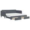 vidaXL Daybed with Trundle and Drawers Dark Grey 90x190 cm Velvet