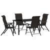 vidaXL Garden Dining Set 5 pcs Black coffee Poly rattan