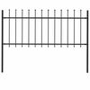vidaXL Garden Fence "Woerden" with Spear Top Steel 170x80 cm Black