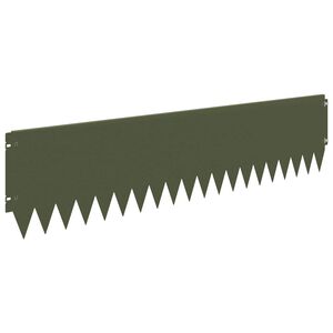 vidaXL Lawn Edging 20 pcs 103 x 25 cm Steel Olive Green