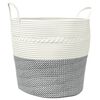 vidaXL Storage Basket Grey and White &Oslash;43x38 cm Cotton