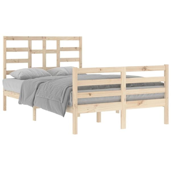 vidaXL Bed Frame without Mattress Solid Wood 120x200 cm