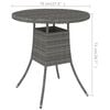 vidaXL Garden Table Grey 70x70x73 cm Poly Rattan