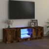 vidaXL TV Cabinet with LED Lights Smoked Oak 120x30x36 cm