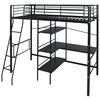 vidaXL Bed with Mattress Black 200 x 90 cm Metal