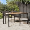 vidaXL Garden Table 150x90x75 cm Poly Rattan and Acacia Wood Black