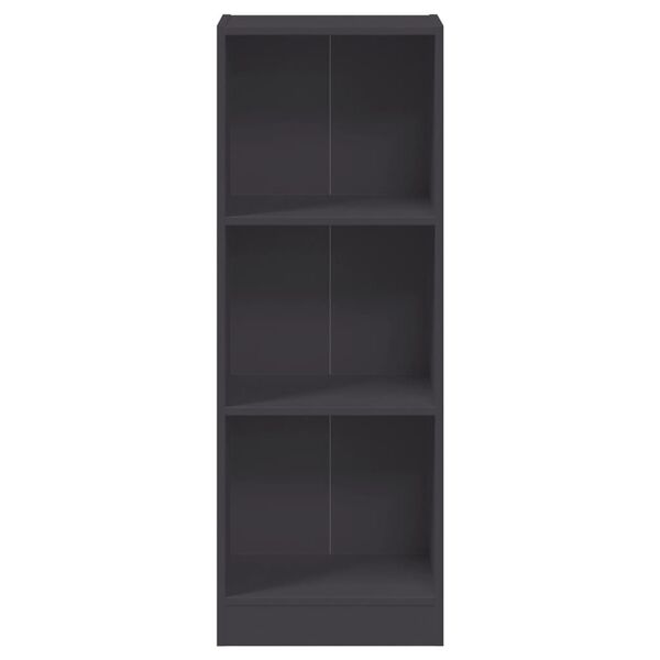 vidaXL 3-Tier Book Cabinet Grey 40x24x109 cm Engineered Wood