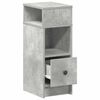 vidaXL Bedside Cabinet with Drawer Concrete Grey 25x31x66 cm