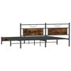vidaXL Metal Bed Frame without Mattress Smoked Oak 193x201 cm