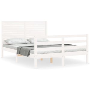 vidaXL Bed Frame without Mattress White 120x200 cm Solid Wood