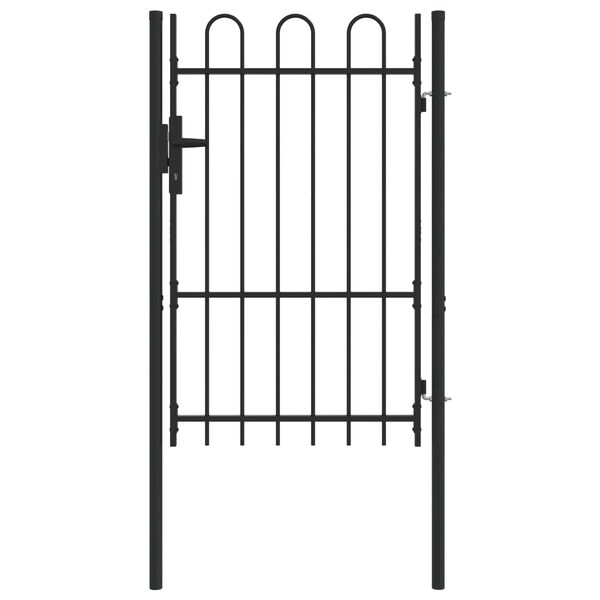 vidaXL Fence Gate with Lock Grey 103 x 200 cm Powder-Coated Steel
