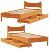 vidaXL Bed Frame with Drawers Wax Brown 100x200 cm Solid Wood Pine
