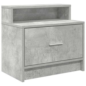 vidaXL Bedside Cabinet with Drawer Concrete Grey 51x31x47 cm