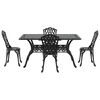vidaXL Garden Dining Set 5 pcs Black Aluminium